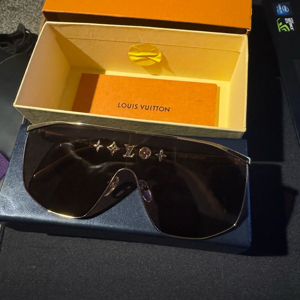 Louis Vuitton Black and Gold Sunglasses